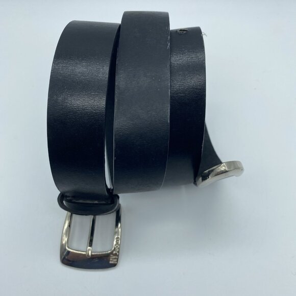 NY Jeans Black Genuine Leather Belt Women's Size L - Picture 3 of 11